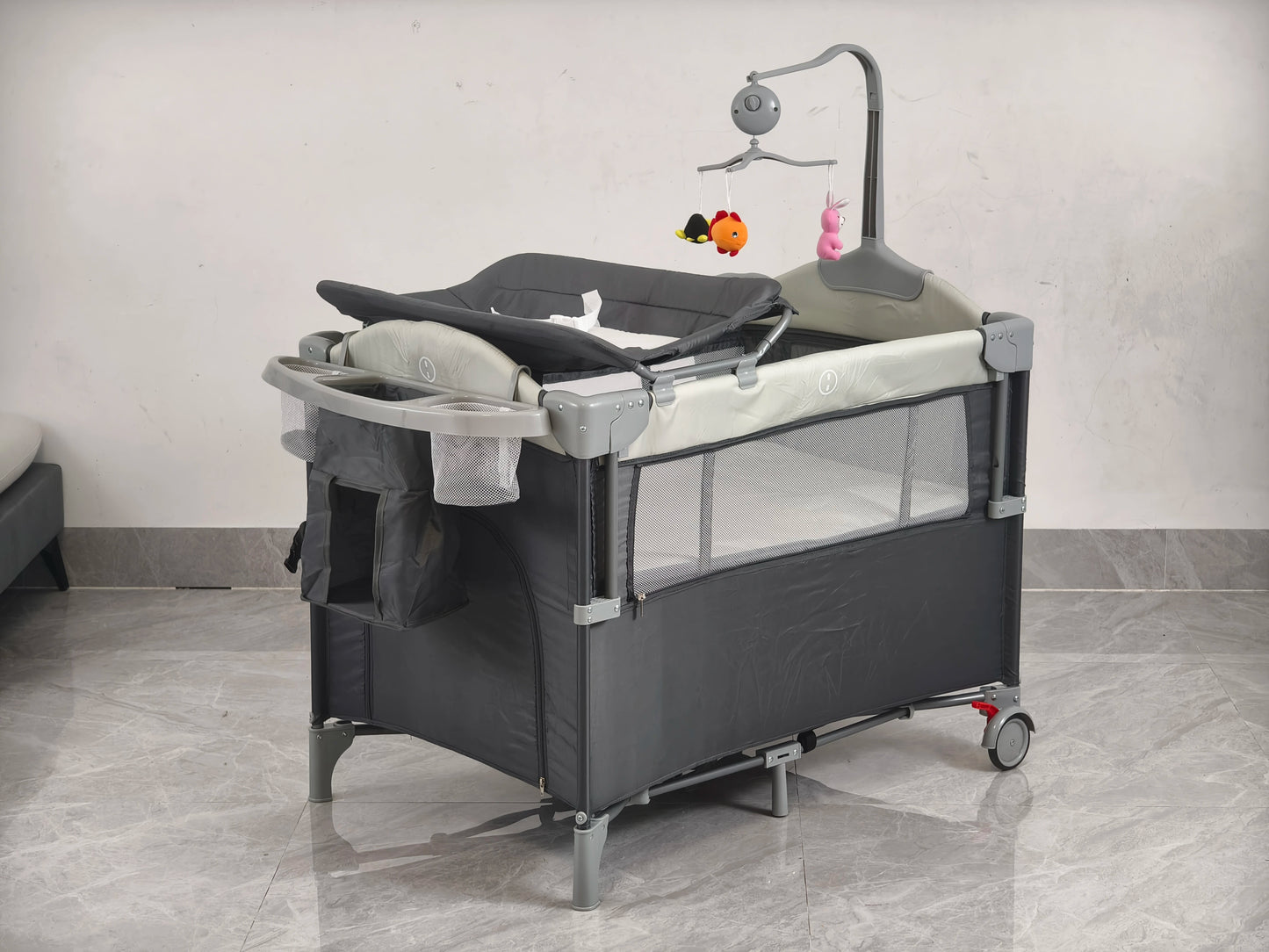 Baby Bassinet Bedside Sleeper & Portable Play Yard with Changing Station