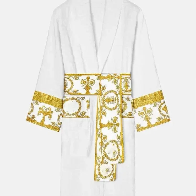 Autumn Winter Fleece Bathrobe For Men And Women Pockets