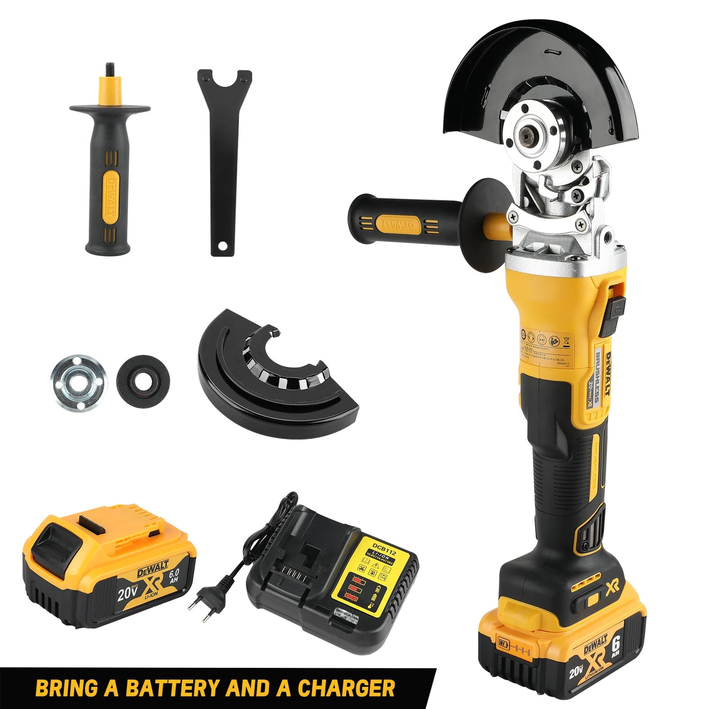 2025 New! DEWALT DCG405FN 125mm Flat Head Angle Grinder - Bare Machine, 18V Lithium - Powered Brushless Tool for Precise Cutting