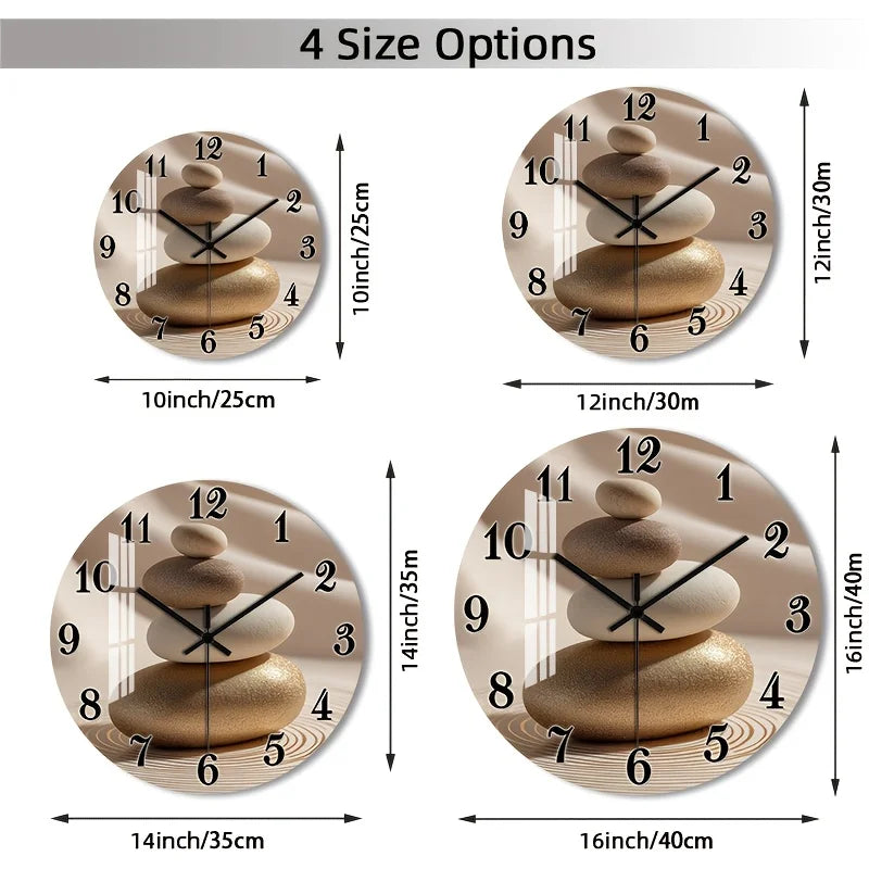 Modern Geometric Wall Clock – Wood-Look Design & Silent Style