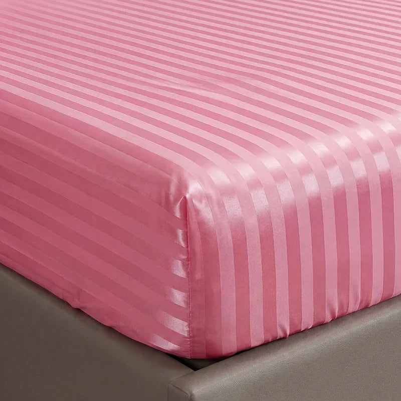 Luxury Satin Jacquard Fitted Sheet & Pillowcase Set