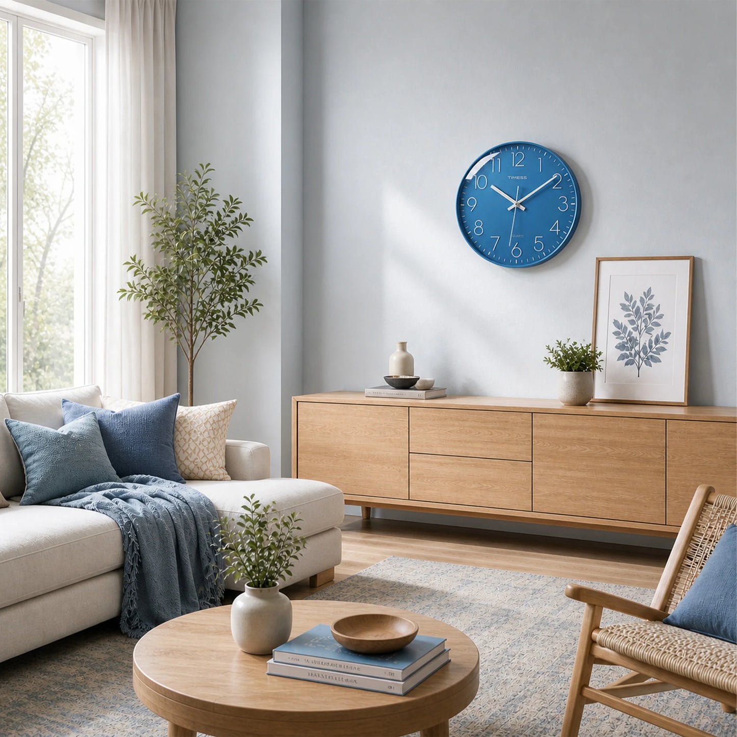 TIMESS 12-Inch Silent Wall Clock with 3D Numbers
