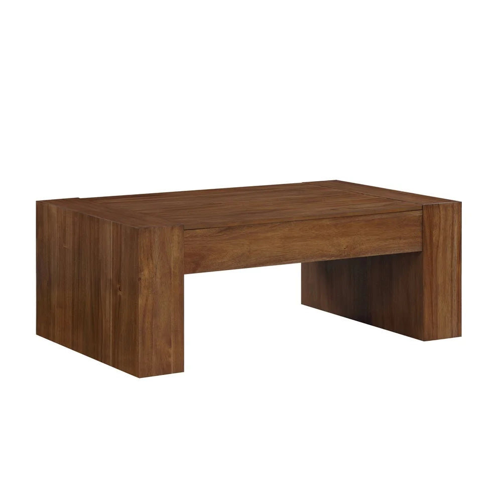 Oversized 47 Inch Modern Wood Coffee Table For Living Room