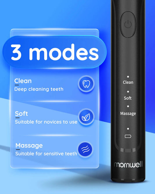Electric Sonic Toothbrush 3 Modes USB Charge Adult Waterproof Ultrasonic Automatic Rotary Tooth 4 Brushes Replacement Heads