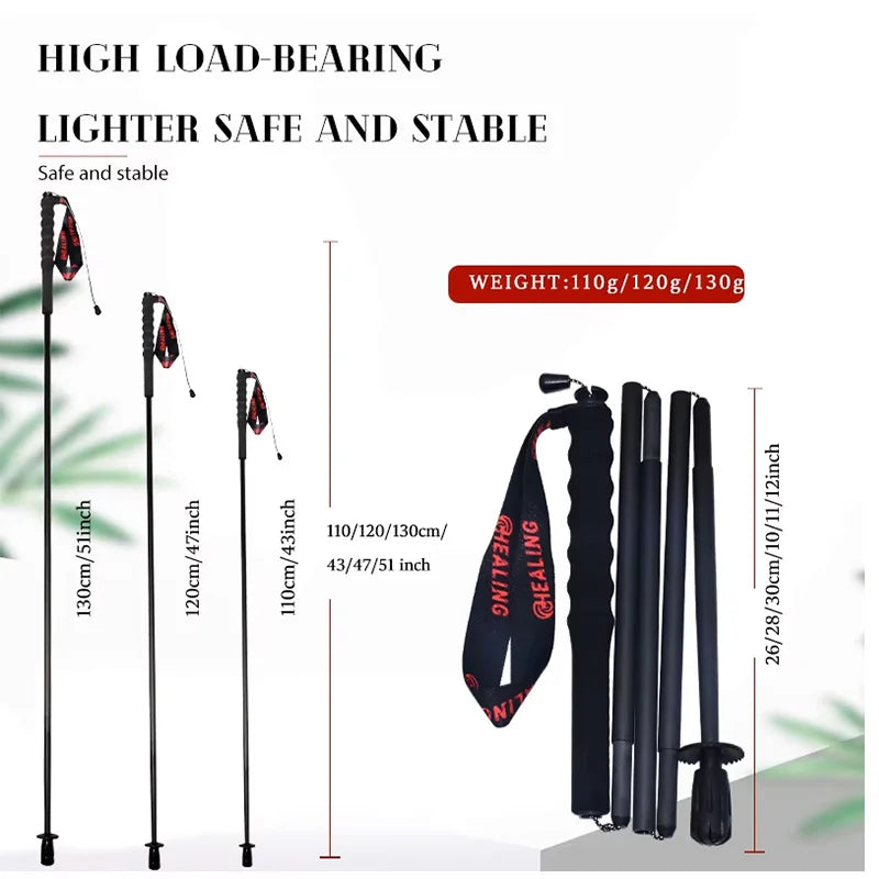Adjustable Carbon Fiber Trekking Poles – Lightweight Foldable Hiking & Walking Sticks with Quick Lock for Camping, Backpacking & Outdoor Adventures