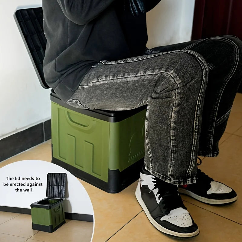 Folding Portable Emergency RV Travel Toilet Deodorant Adult Mobile Toilet Storage Bucket for Outdoor Camping Hiking Self Driving