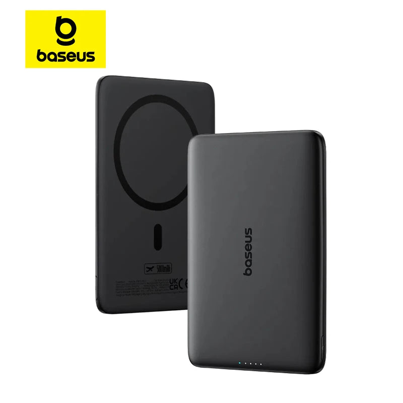 Baseus 5000mAh Magnetic Power Bank 20W PD Fast Charging – 15W Wireless Ultra-Slim Portable Charger for iPhone & USB-C Devices