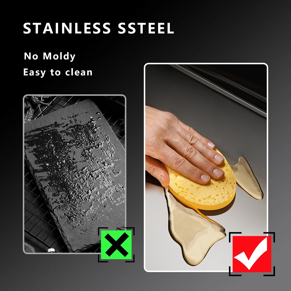 304 Stainless Steel Cutting Board. Premium Double-Sided Kitchen Prep Board