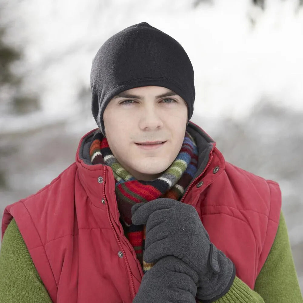 Winter Ski Cycling Warm Skull Cap Breathable Lightweight Beanie Cap Helmet Liner for Men Women