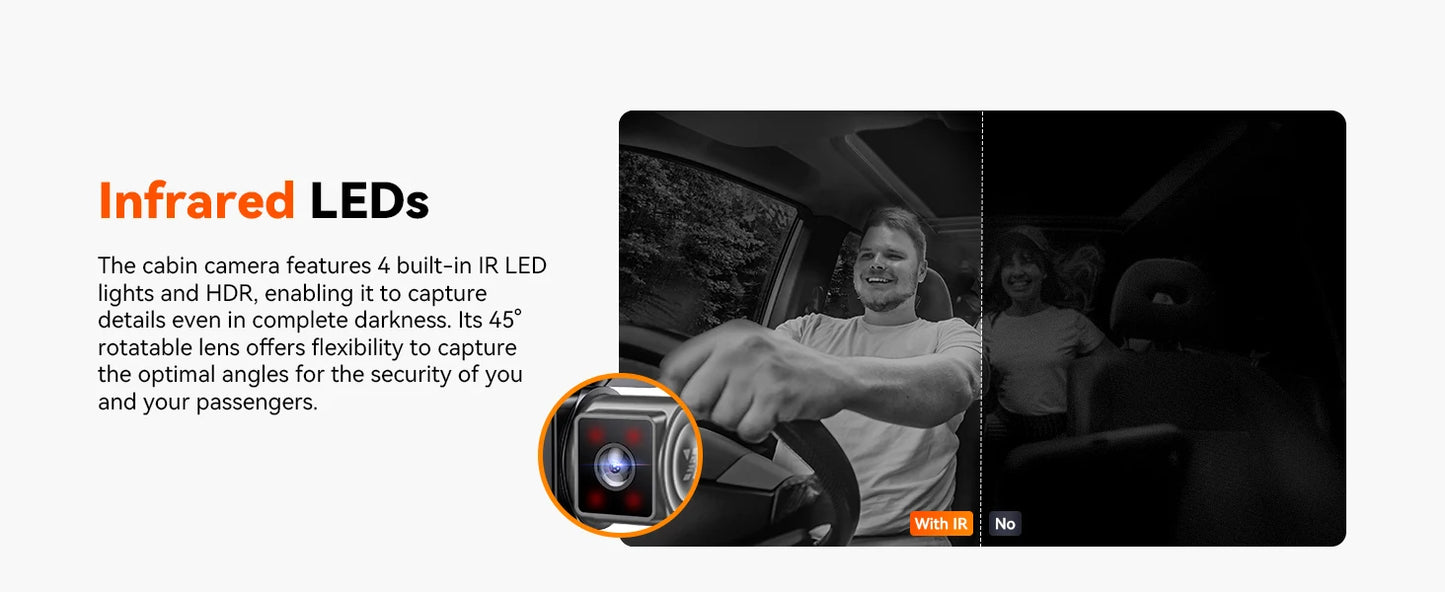 Vantrue N2X 2.7K HDR Dashcam Front and Inside 5G WiFi Dual Dash Camera with IR Night Vision STARVIS 2 Voice Control 60FPS GPS