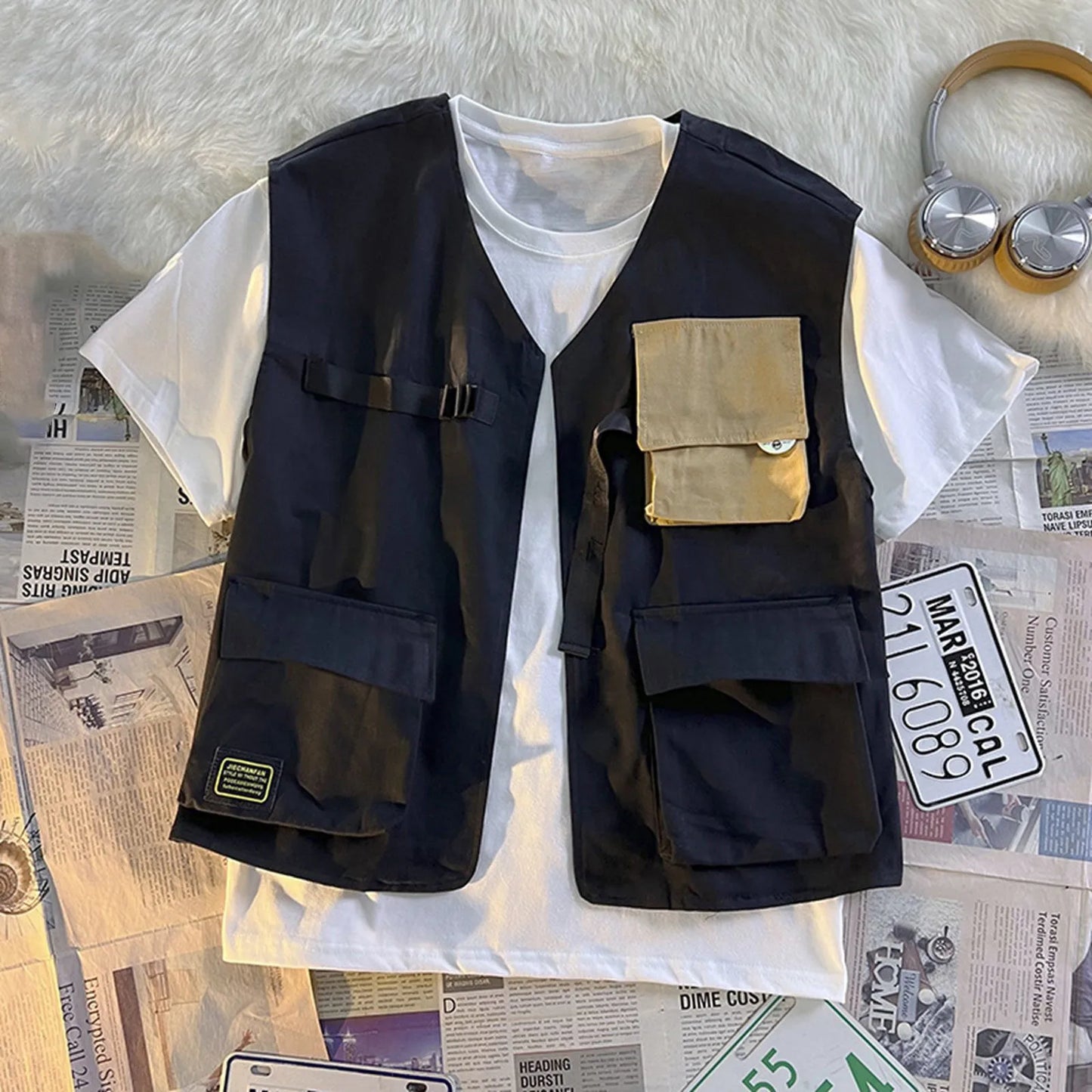 Men’s Tactical Outdoor Utility Vest Jacket Multi Pocket Casual Fashion Vest