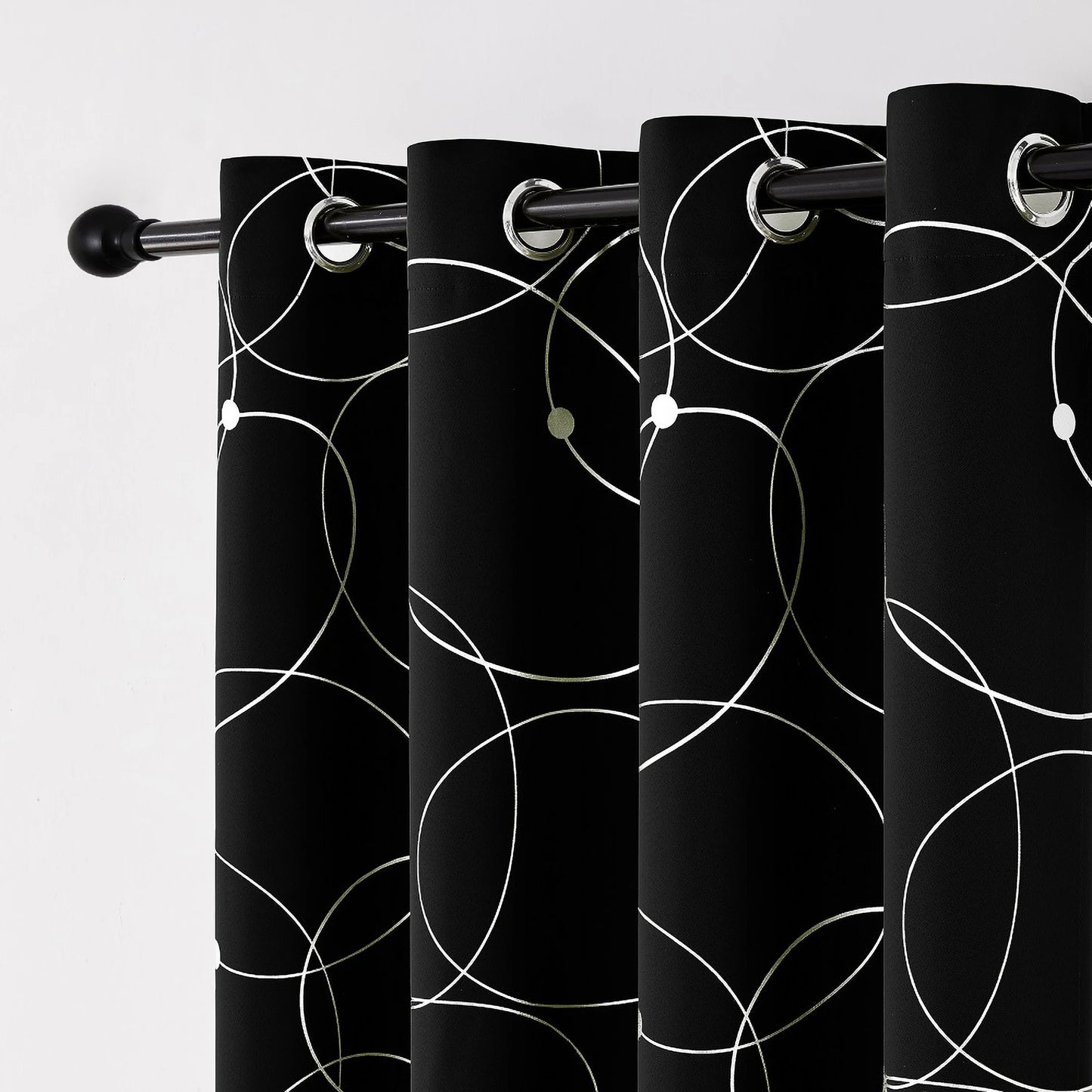 4 Panel Blackout Curtains .Thermal Insulated Room Darkening Window Drapes