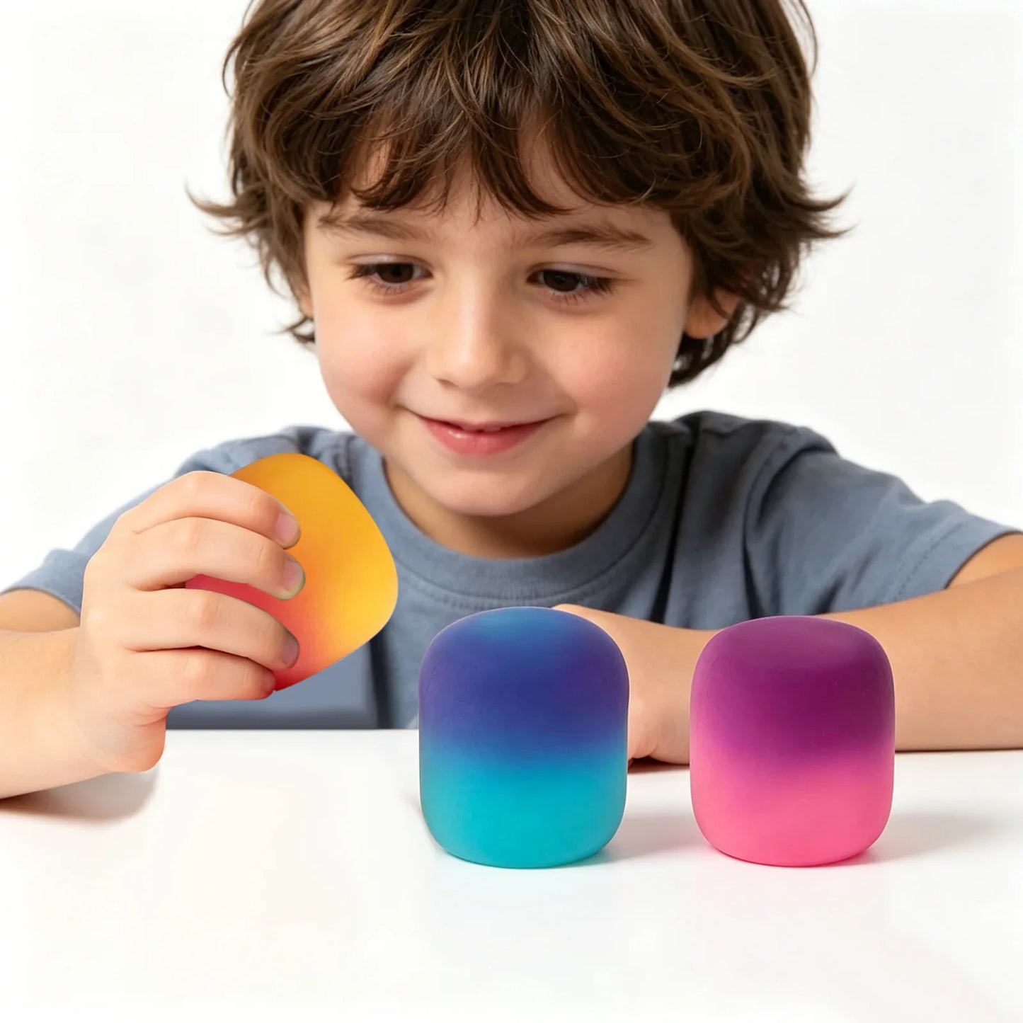 1–3 Piece Color-Changing Squishy Marshmallow Stress Ball.  Soft Sensory Fidget Toy for Kids & Adults