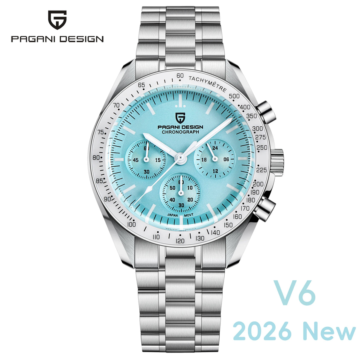 Men’s PAGANI DESIGN Watch – Stainless Steel Bracelet & Classic Round Dial