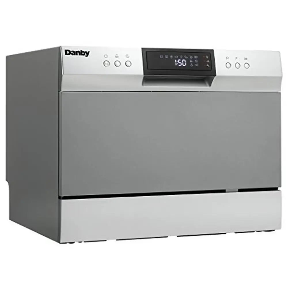 Countertop Dishwasher 6 Place Settings Silverware Basket LED Display Energy Star Eco Rinse Baby Bottle Soak 54db Stainless Steel