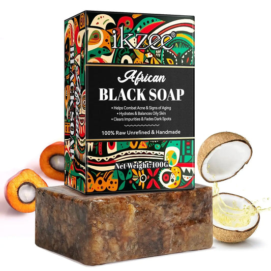 Organic African Black Soap Bar. Deep Cleansing Face & Body Care