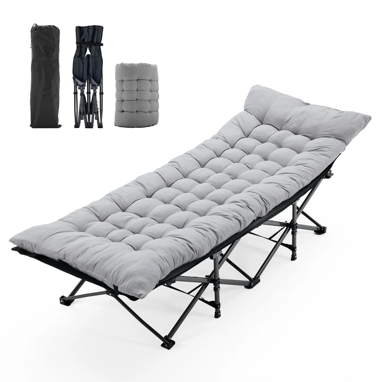 Portable Folding Camping Cot Bed.Heavy-Duty Outdoor Sleeping Cot for Camping, Travel & Relaxation