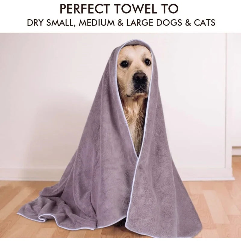 Ultra Absorbent Microfiber Pet Drying Towel for Dogs and Cats