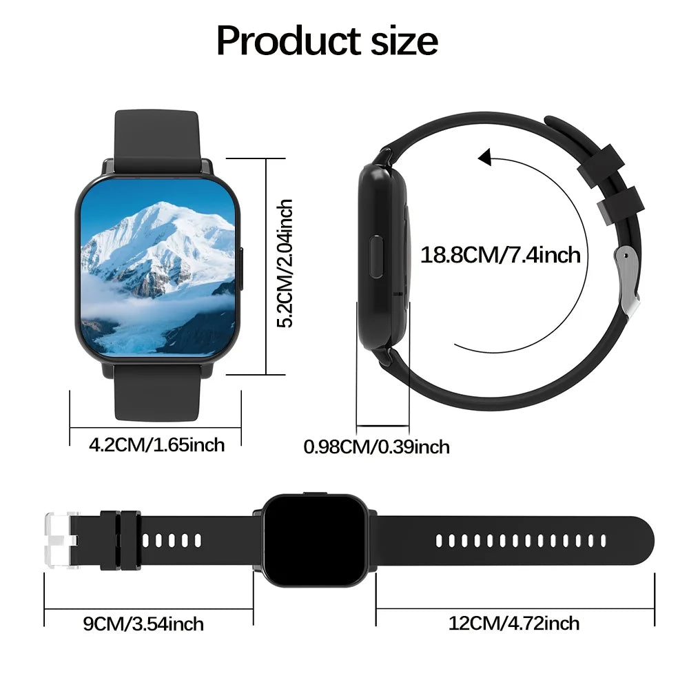 Bluetooth Smart Fitness Watch with Call, Message & Health Tracking