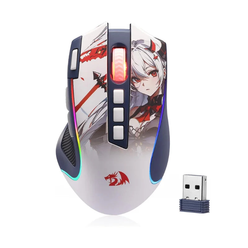 Redragon M612AK PRO RGB Gaming Mouse, 8000 DPI Wired & Wireless Optical Mouse with Programmable Buttons for PC, Laptop & Gaming