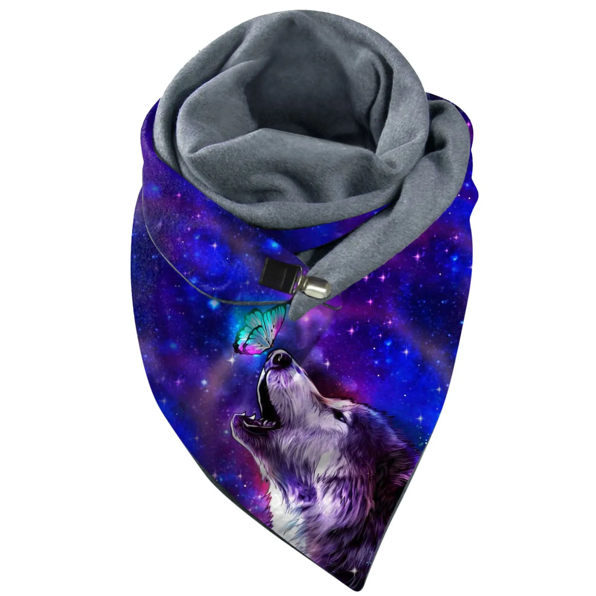 Wolf Print Women’s Scarf – Soft Celestial Animal Wrap Shawl