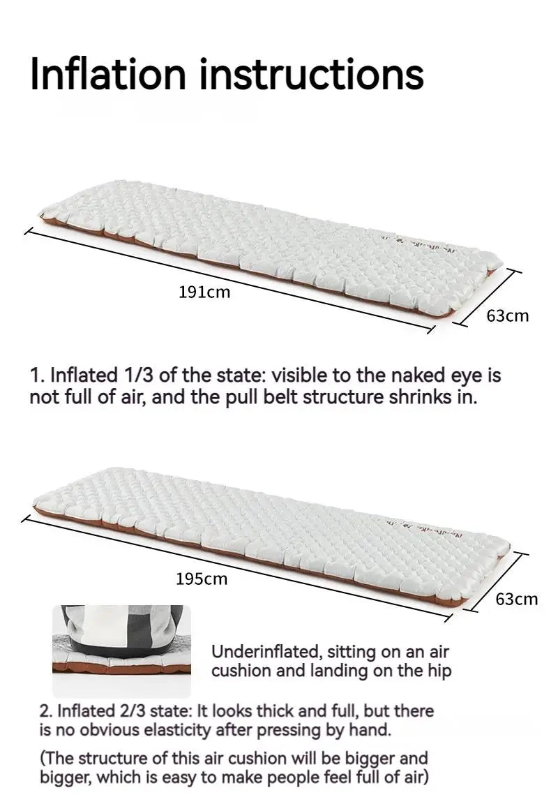 Naturehike R-value5.8 Inflatable Sleeping Mattress Ultralight Portable Folding Warm Cushion Hiking Outdoor Camping Mat Bed Pad