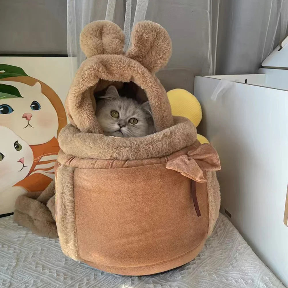 Luxury Cozy Pet Carrier Backpack . Warm Travel Sling for Small Dogs & Cats    Description:
