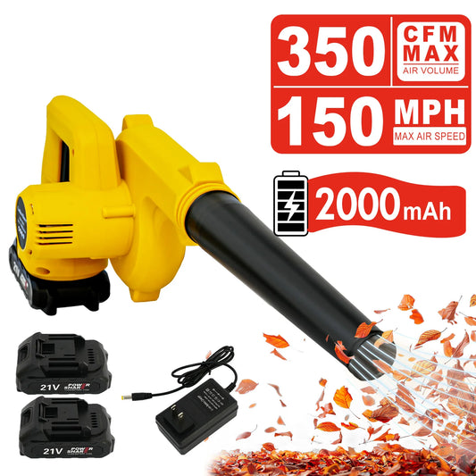 Blower 21V Portable Cordless Leaf Blower 2-in-1 with 2.0Ah Battery and Charger for Lawn Care Leaf Blowing Debris Cleaning Dust