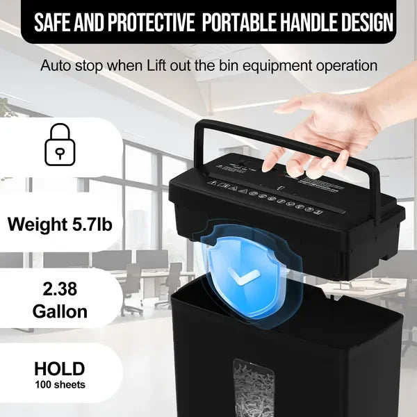 Compact P-4 Cross-Cut Paper Shredder . Small Home Office Security Shredder