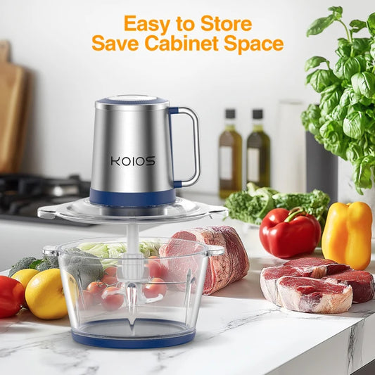 Food Processor & Meat Grinder, 8 Cup Food Processor Mini Electric, 2L 300W Food Chopper for Kitchen