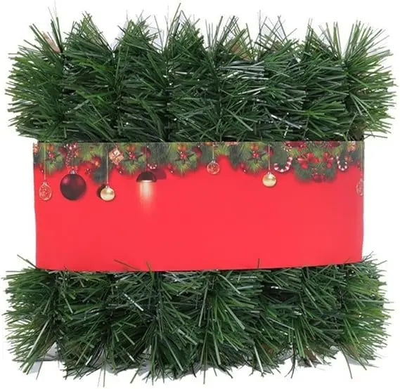 Christmas Garland Decoration, 32.8 Foot Artificial Pine Garland Holiday Decor for Outdoor Indoor Green Greenery Fireplaces Holid