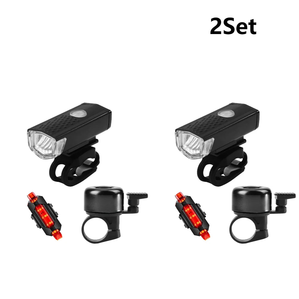 Portable Mountain Bike Front Rear Lights XPE LED Headlight