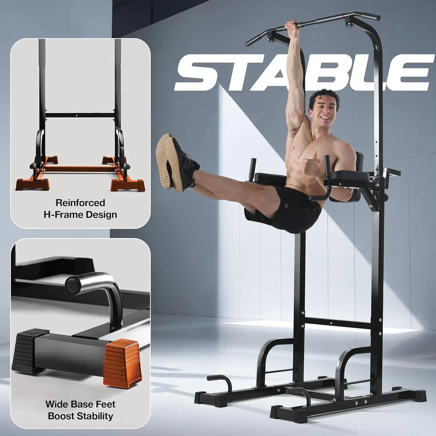 Pull Up Bar Free Standing - Power Tower, Multi-Functional Pullup Dip Station, Calisthenics Equipment Station For Home Gym - 440L