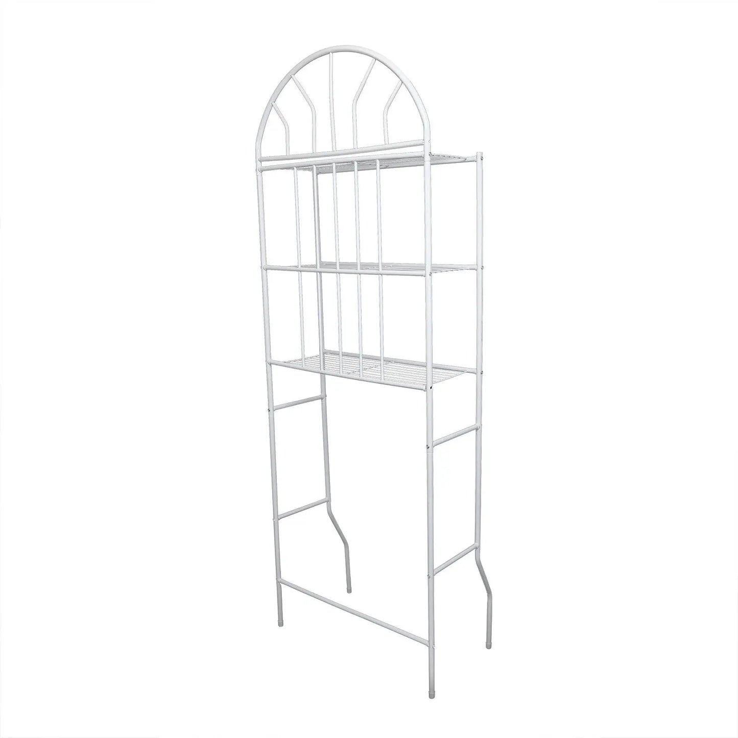 White 3 Tier Over Toilet Shelf Towel Rack Metal Organizer