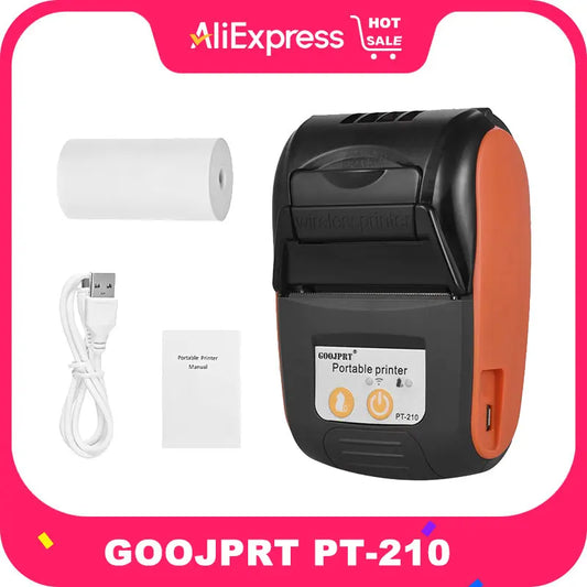 【New】GOOJPRT PT-210 Portable Thermal Printer Handheld 58mm Receipt Printer for Retail Stores Restaurants Factories Logistics