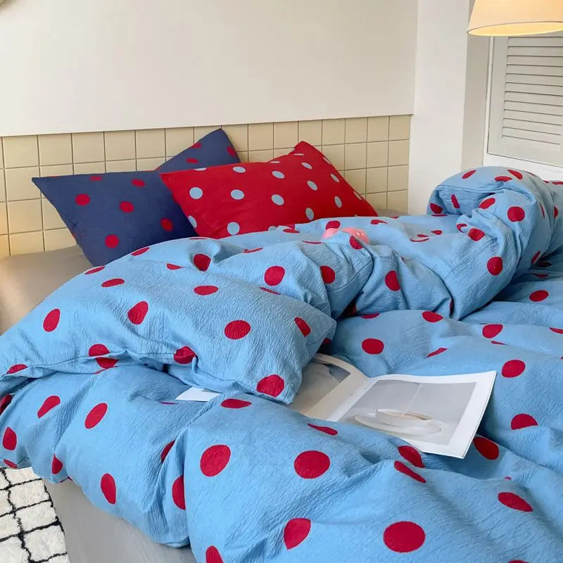 Polka Dot Duvet Cover Set. Colorful Modern Bedding