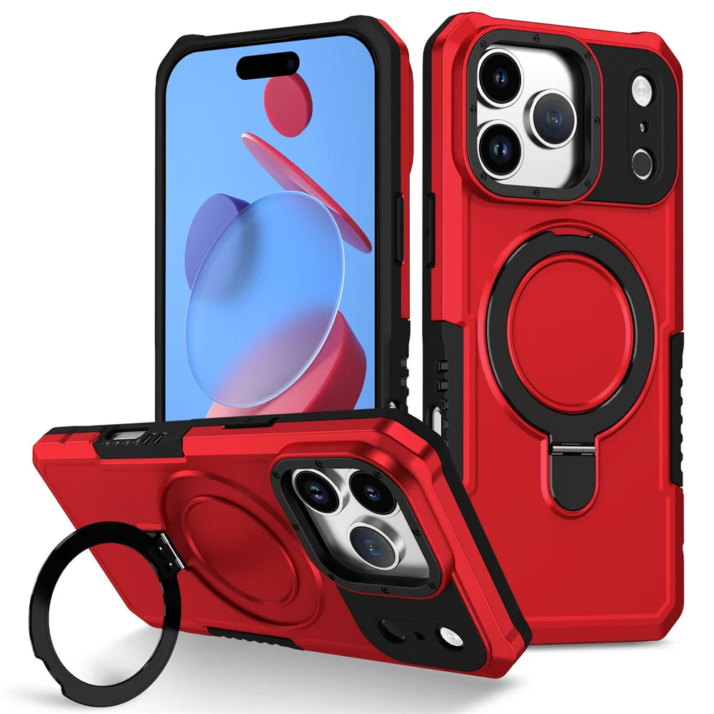 Luxury Anti-Slip Magnetic Stand Phone Case for iPhone 17 16 15 14 13 Pro Max