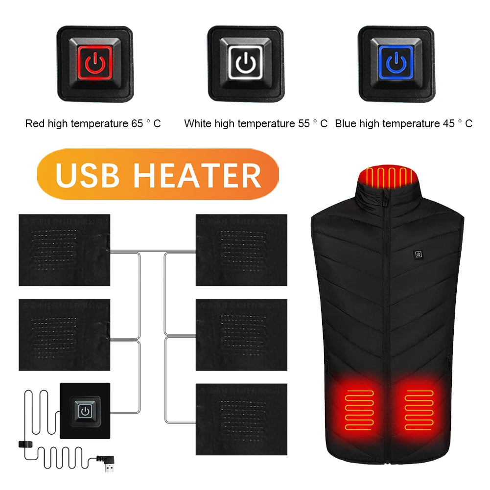 5V USB Clothes Heater Pad With 3 Gear Adjustable Temperature DIY Electric Heating Sheet Heating Warmer Pad For Vest Jacket