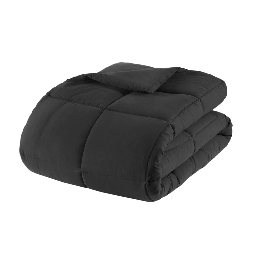7 Piece Queen Comforter Set Microfiber Bedding Black