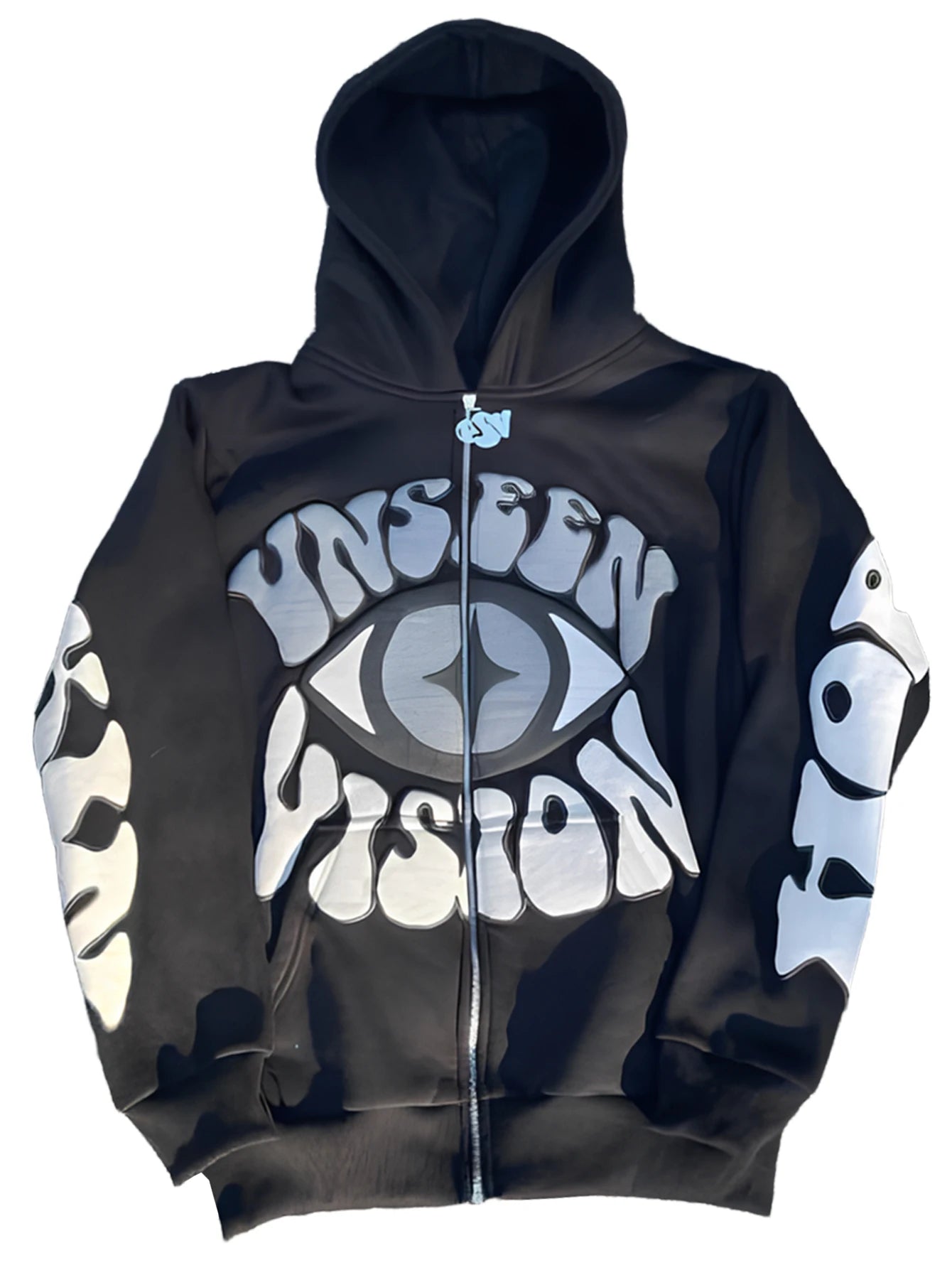 Y2K Eye Pattern Zip Up Hoodie