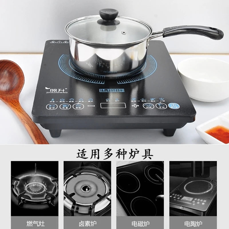 Japanese-Style Stainless Steel Saucepan with Lid | Nonstick Cooking Pot