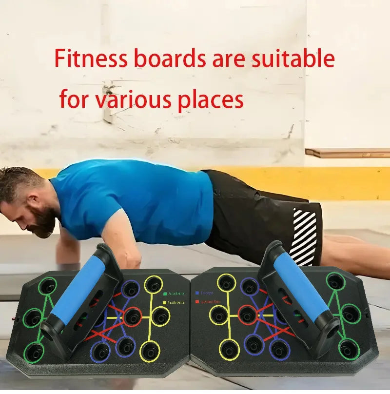 Portable Push-Up Board Set with Handles . Foldable Full Body Strength Training System