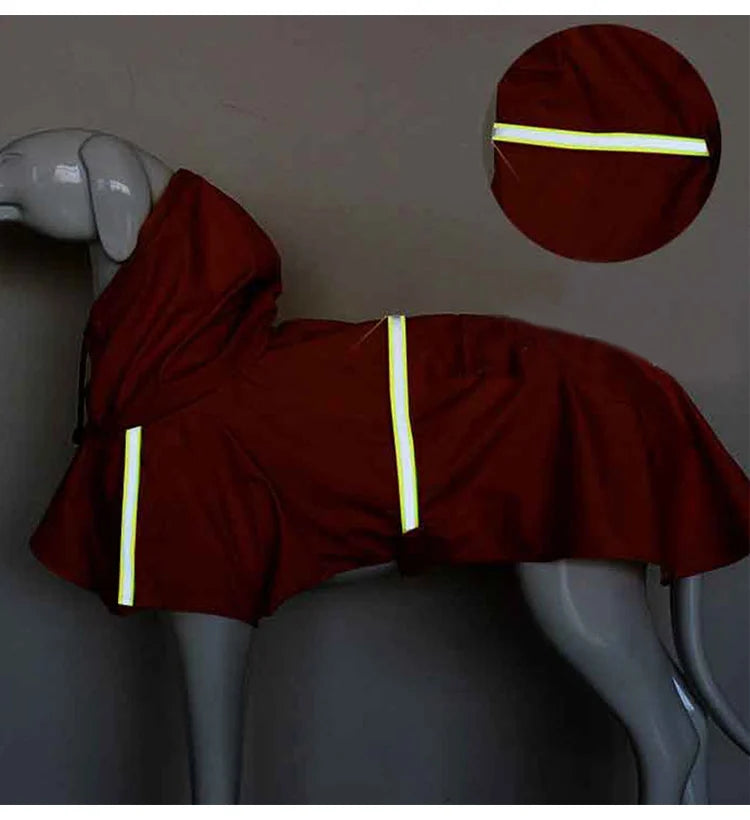 Reflective Waterproof Dog Raincoat Cloak