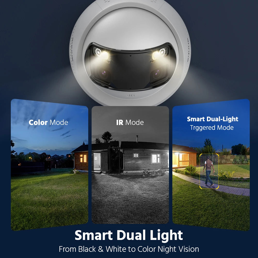 ANNKE 8MP Camera Security Dual Lens Human Detect Two Way Audio 180° Wide View Angle Panoramic Dual Lens Poe IP Camera