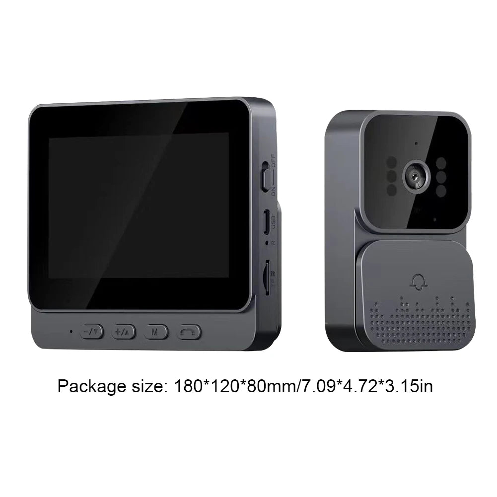 Video Doorbell Video Intercom Doorbell Camera 1080P 4.3inch IPS Screen Eye Peephole Camera 2.4G for Villa Home Office Apartment