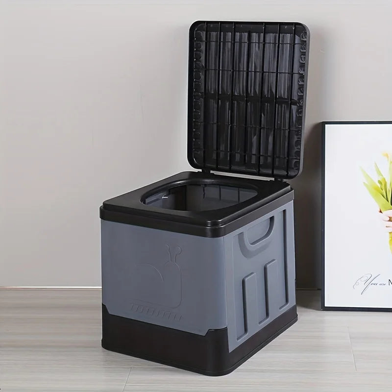 Folding Portable Emergency RV Travel Toilet Deodorant Adult Mobile Toilet Storage Bucket for Outdoor Camping Hiking Self Driving