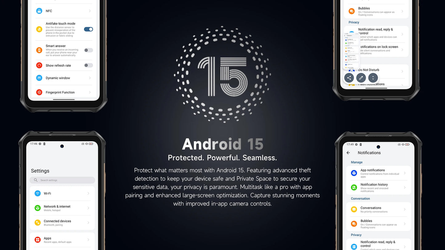 Ulefone Armor X16 Rugged Phone 10360mAh Battery Up to 12GB RAM 128GB ROM 120Hz 6.56" Night Camera NFC 4G Android 15 Smartphone