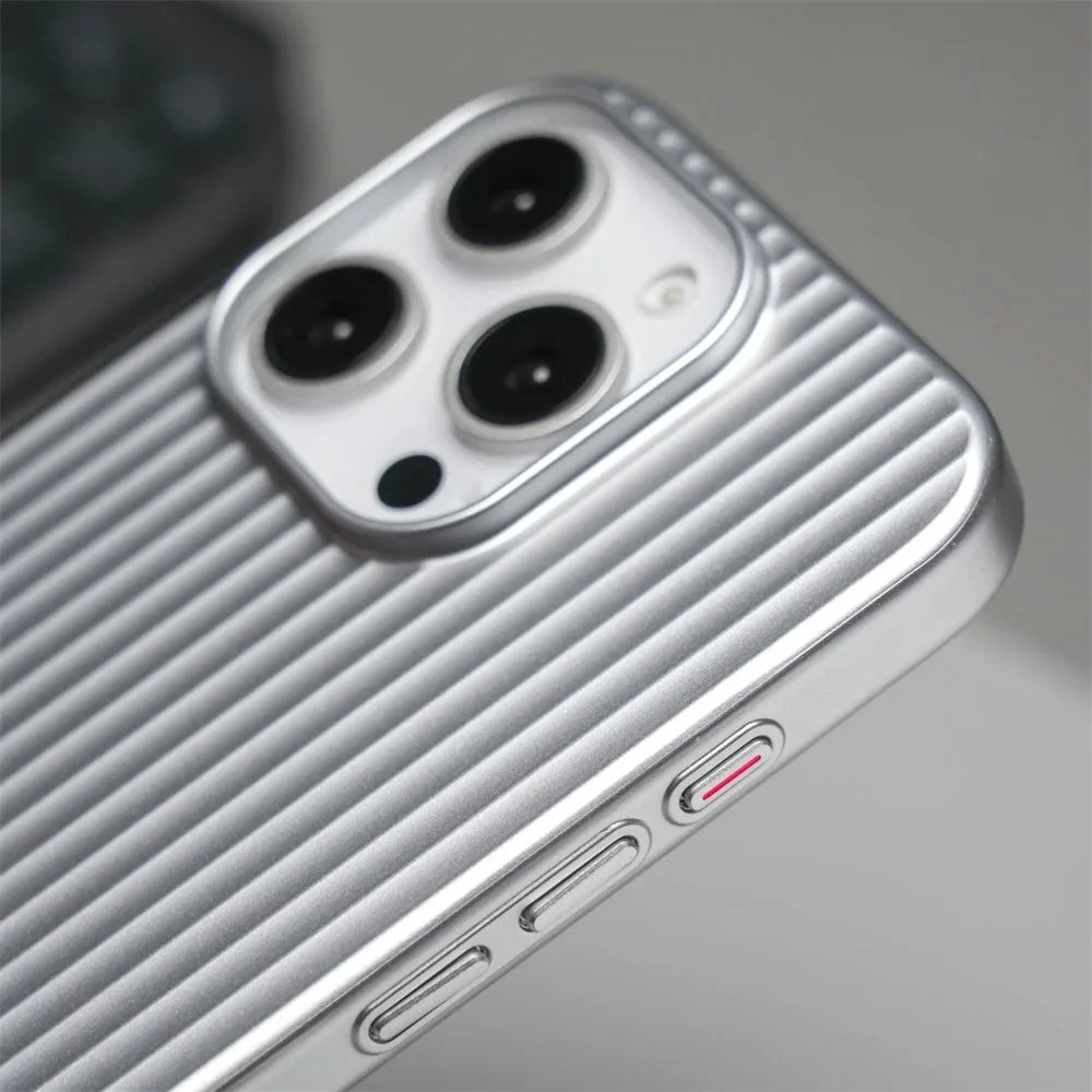 Luxury Stripes Metallic Paint Armor Phone Case for iPhone Samsung