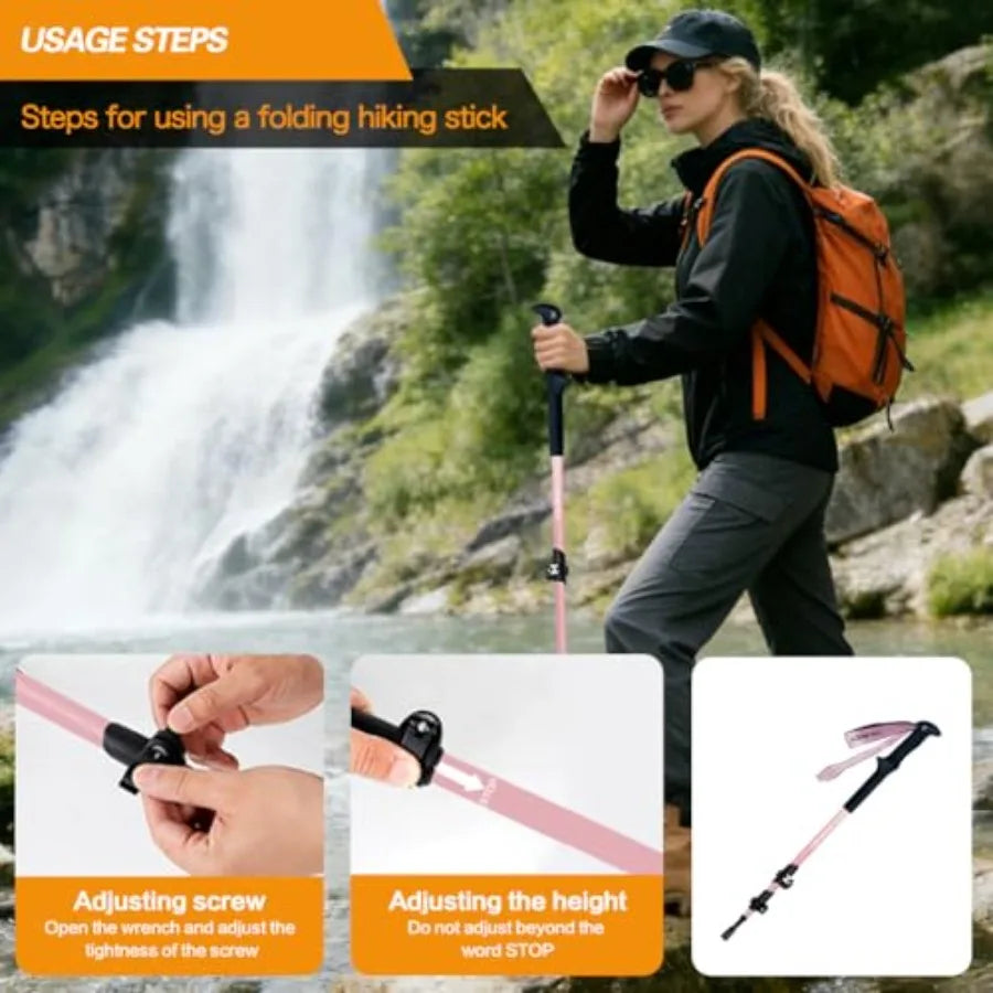 Adjustable Lightweight Hiking Poles Set . Trekking Poles for Hiking, Backpacking & Outdoor Adventures