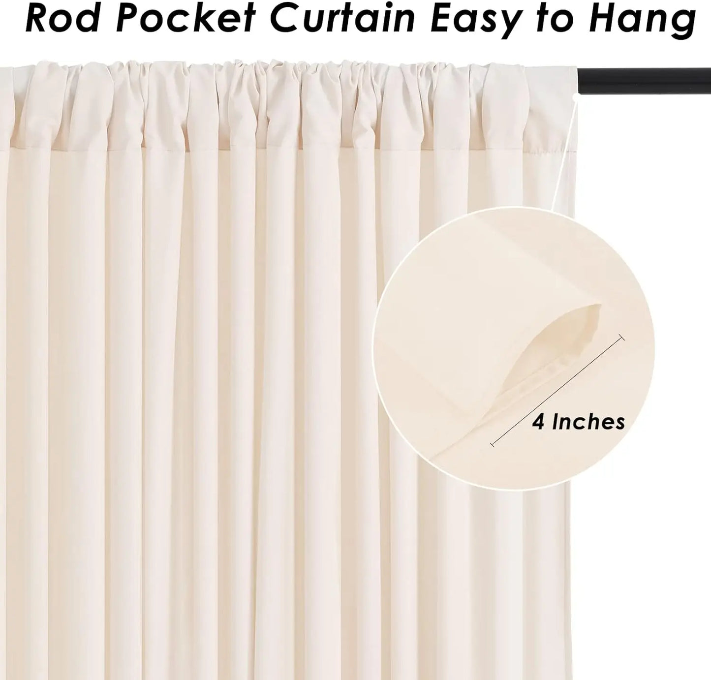 (8-10 Panels) 5ft x 10ft Ivory Backdrop Curtains for Wedding Birthday Baby Shower Photography Backdrop Fabric Curtains Drapes Ho